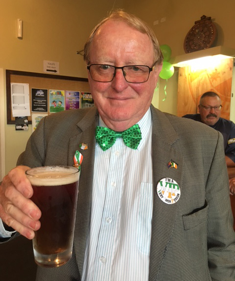 Peter Burke, the author, celebrating St Patricks day in Auckland